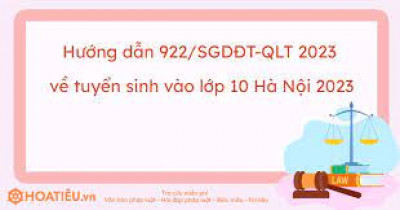 Công văn 922/SGDĐT-QLT Hà Nội 2023 hướng dẫn tuyển sinh vào lớp 10 trung học phổ thông năm học 2023-2024