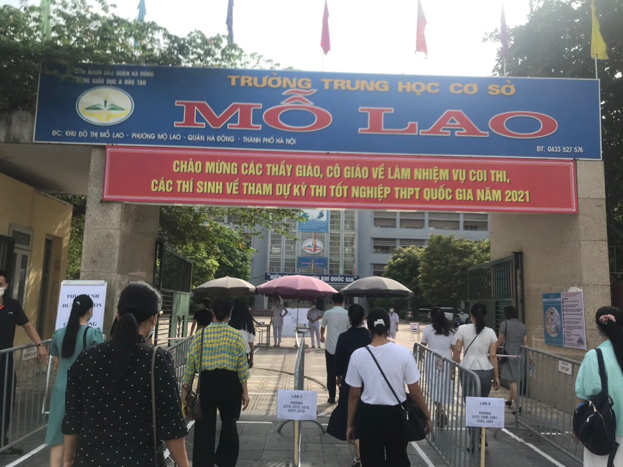   Điểm thi Trường THCS Mỗ Lao diễn tập đảm bảo an toàn phòng chống dịch Covid- 19 cho kỳ thi THPT quốc gia