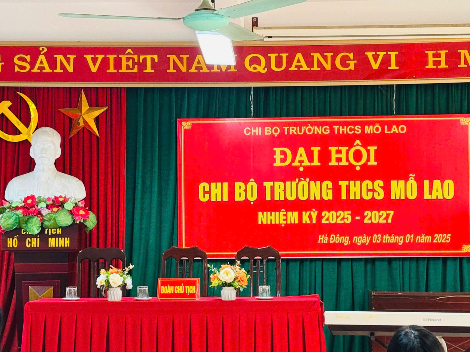 Chi bộ Trường THCS Mỗ Lao tổ chức đại hộ chi bộ nhiệm kỳ 2025-2027